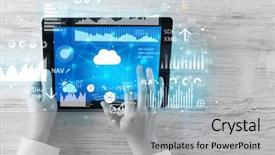  Presentation with cloud computing - Audience pleasing slide deck consisting of report on cloud computing system backdrop and a light gray colored foreground