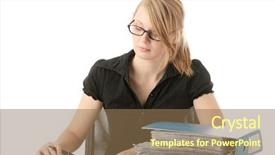  Presentation with vat value added tax isolated - Presentation theme enhanced with report writing - female executive filling out tax background and a coral colored foreground