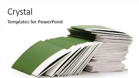  Presentation with white and green generic - Theme with report writing - many green folders isolated background and a white colored foreground