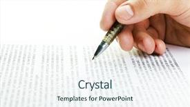  Presentation with reading - PPT theme having report writing - reading document background and a sky blue colored foreground