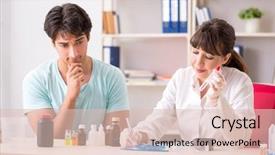  Presentation with drugs alcohol test - Slide set with reporter gene - doctor getting saliva test sample background and a lemonade colored foreground