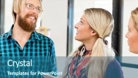  Presentation with office ergonomics man worker exercising - Slide set having reporting relationship - young office workers discussing background and a  colored foreground