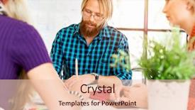  Presentation with office ergonomics man worker exercising - PPT layouts featuring reporting relationship - young office workers discussing background and a  colored foreground