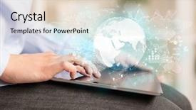  Presentation with business change - Audience pleasing presentation theme consisting of reports and stock market change backdrop and a lemonade colored foreground