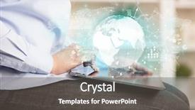  Presentation with business change - Beautiful slide deck featuring reports and stock market change backdrop and a  colored foreground