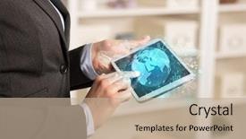  Presentation with ownership - Amazing slide deck having reports and stock market change backdrop and a coral colored foreground