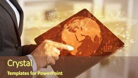  Presentation with business change - Audience pleasing PPT theme consisting of reports and stock market change backdrop and a  colored foreground