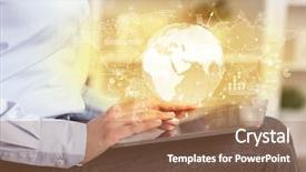  Presentation with business change - PPT theme having reports and stock market change background and a coral colored foreground