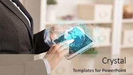  Presentation with business change - Theme having reports and stock market change background and a soft green colored foreground