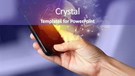  Presentation with stock market - Beautiful theme featuring reports and stock market change backdrop and a violet colored foreground