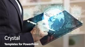  Presentation with business change - Audience pleasing slide deck consisting of reports and stock market change backdrop and a dark gray colored foreground