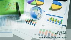  Presentation with desk - Cool new presentation design with representation - business presentation with glboe backdrop and a sky blue colored foreground