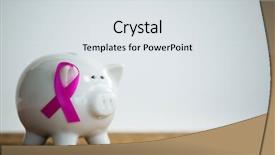  Presentation with pink ribbon breast awareness - Colorful PPT theme enhanced with representation - close-up of pink breast cancer backdrop and a light gray colored foreground