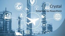  Presentation with composite - Amazing PPT theme having representation - composite image of airplane amidst backdrop and a light blue colored foreground