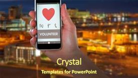  Presentation with smart grid city and wireless - Cool new slides with representation - cropped image of hand holding backdrop and a tawny brown colored foreground