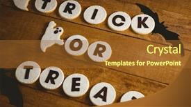  Presentation with spooky - Slides consisting of representation - high angle view of cookies background and a tawny brown colored foreground