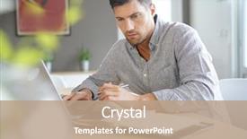  Presentation with aged - Cool new slides with representation - middle-aged man working from home backdrop and a coral colored foreground