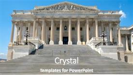  Presentation with house building - PPT layouts with representation - us house of representatives background and a gray colored foreground