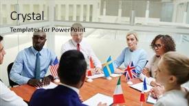  Presentation with political - Audience pleasing slide deck consisting of representatives and discussion of international backdrop and a soft green colored foreground