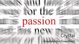  Presentation with passion - Cool new slide set with words animation - conceptual image representing a focus backdrop and a light gray colored foreground