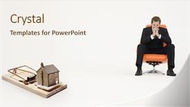  Presentation with real estate prices - Cool new theme with representing increasing real estate rates backdrop and a sky blue colored foreground