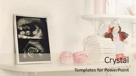  Presentation with ultrasound - Presentation theme featuring reproduction - photo frame with ultrasound scan background and a lemonade colored foreground