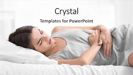  Presentation with abdominal - Presentation design consisting of reproduction - young woman suffering from abdominal background and a white colored foreground