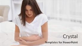  Presentation with abdominal - Beautiful PPT layouts featuring reproduction - young woman suffering from abdominal backdrop and a soft green colored foreground