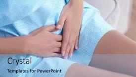  Presentation with abdominal - Audience pleasing PPT layouts consisting of reproduction - young woman suffering from abdominal backdrop and a light blue colored foreground
