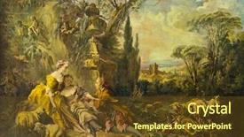  Presentation with reproduction - Theme enhanced with o m - francois boucher pastoral scene reproduction background and a tawny brown colored foreground