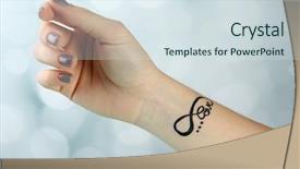  Presentation with reptile - Beautiful PPT layouts featuring reptile scales - female arm with tattoo backdrop and a sky blue colored foreground