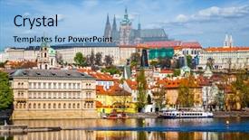  Presentation with prague - Audience pleasing slide set consisting of republic day - view of and gradchany prague backdrop and a light blue colored foreground