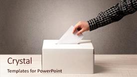  Presentation with box - Audience pleasing slides consisting of republican - ballot box with person casting backdrop and a lemonade colored foreground