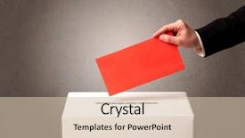  Presentation with republican - Cool new slide deck with republican - ballot box with person casting backdrop and a soft green colored foreground