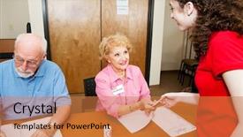  Presentation with teen girl - Amazing PPT theme having republican - teen girl shows her voter backdrop and a coral colored foreground
