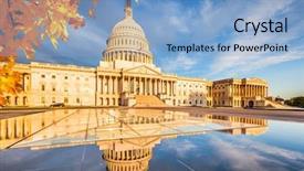  Presentation with capitol - Colorful slides enhanced with republican - us capitol at early morning backdrop and a light blue colored foreground