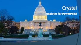  Presentation with republican - Colorful theme enhanced with republican - us capitol building at dusk backdrop and a teal colored foreground