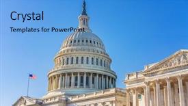  Presentation with dubai skyline on blue sky - Beautiful PPT layouts featuring republican - us capitol over blue sky backdrop and a teal colored foreground