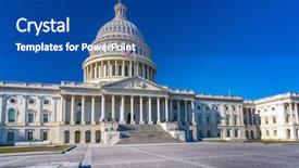  Presentation with capitol - Audience pleasing slide deck consisting of republican - us capitol over blue sky backdrop and a ocean colored foreground