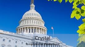  Presentation with capitol - Audience pleasing PPT layouts consisting of republican - us capitol over blue sky backdrop and a light blue colored foreground