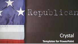  Presentation with republican party - Presentation design consisting of republican against american flag background and a dark gray colored foreground