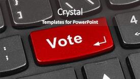  Presentation with electronic government - Beautiful slides featuring electronic government - computer notebook keyboard with vote backdrop and a tawny brown colored foreground