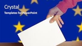  Presentation with republican party - Theme enhanced with republican party politics - hand with ballot and box background and a navy blue colored foreground