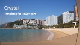  Presentation with hong kong china - Audience pleasing PPT layouts consisting of crystal healer with terminated quartz backdrop and a sky blue colored foreground.