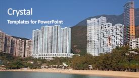  Presentation with hong kong china - Amazing PPT layouts having repulse bay beach in hong kong china backdrop and a teal colored foreground