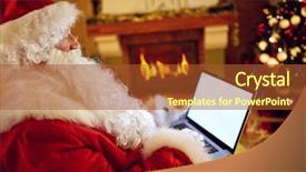  Presentation with santa claus holding scroll paper - Presentation theme consisting of request - santa claus reading email background and a red colored foreground