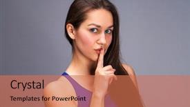  Presentation with forefinger - Beautiful slides featuring required - woman requires silence young beautiful backdrop and a coral colored foreground