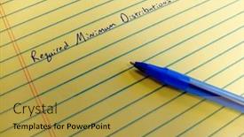  Presentation with distributions - Presentation having required-minimum-distributions-from-retirement background and a gold colored foreground