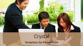  Presentation with green city - Colorful slides enhanced with rescheduling the job in caf backdrop and a coral colored foreground