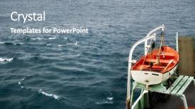  Presentation with rescue boat - Theme with rescue boat of a ship background and a  colored foreground